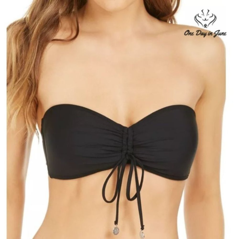DKNY Bandeau Tie-Front Bikini Top
